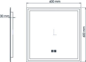 Miroir LED Lausane 60X60cm contours sablés - ELMER