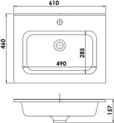 Plan vasque résine noire mate 60cm