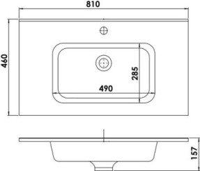 Plan vasque résine noire mate 80cm