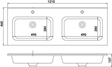 Plan vasque résine noire mate 120cm