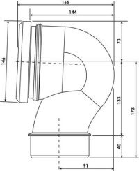 Pipe WC contre-coudée verticale ø100