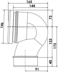 Pipe WC contre-coudée verticale ø100