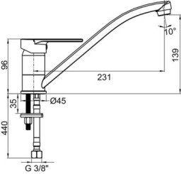 Mitigeur d'évier bec mobile Calips'o C3 - ROLF