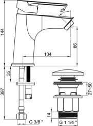 Mitigeur de lavabo taille S Calips'o CH3 - ROLF