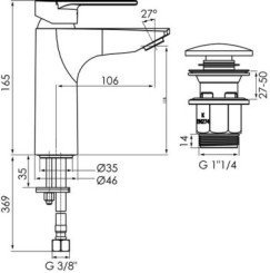 Mitigeur de lavabo taille M Calips'o CH3 - ROLF