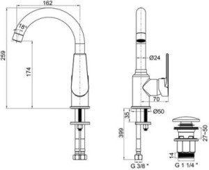 Mitigeur de lavabo bec mobile Calips'o C3 - ROLF