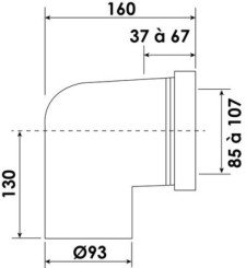 Pipe WC courte ø93