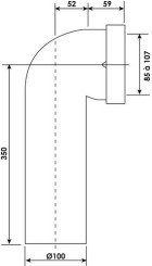 Pipe WC longue ø100 longueur 35cm - NICOLL