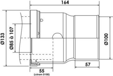 Pipe WC droite ø100 - NICOLL