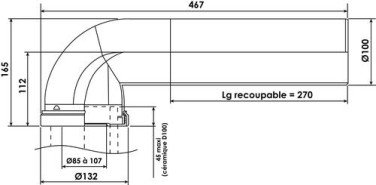 Pipe WC longue ø100 longueur 40cm - NICOLL