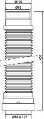 Pipe WC souple extensible ø100 400mm - NICOLL
