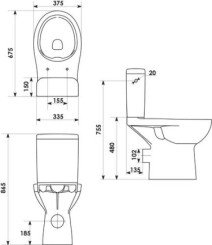 Pack WC surélevé PMR sans bride - ROLF