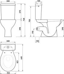 Pack WC sans bride NF LIMPIO avec abattant thermodur - ROLF