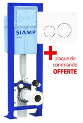 Pack WC suspendu complet autoportant 3/6 litres Ingenio avec plaque de commande - SIAMP