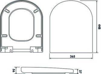 Abattant blanc pour cuvette sans bride