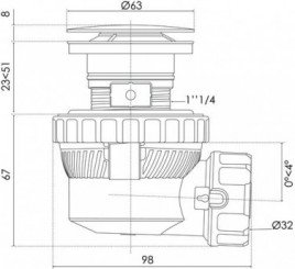 Siphon de lavabo extra-plat nano 6.7 - wirquin