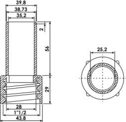 Embout à coller et à visser ø40 mâle 40mm