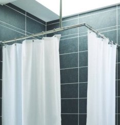 Rideau de douche PVC avec anneaux 90x200cm
