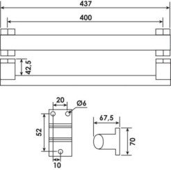 Barre de maintien droite ARSIS blanche 40cm - PELLET