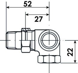 Corps de robinet thermostatique angle à droite ra-in 12/17 - DANFOSS