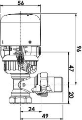 Corps de robinet thermostatique équerre ra-in 12/17 - DANFOSS