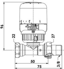 Corps de robinet thermostatique droit ra-in 12/17 - DANFOSS