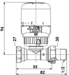 Corps de robinet thermostatique droit ra-in 15/21 - DANFOSS