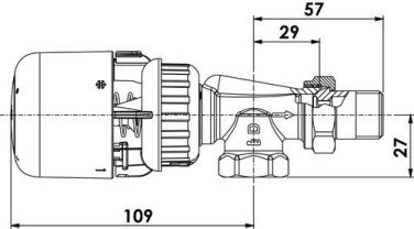 Corps de robinet thermostatique équerre inverséee ra-in 15/21 - DANFOSS