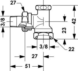 Coude de réglage à vidange type RLV-S 12/17 - DANFOSS