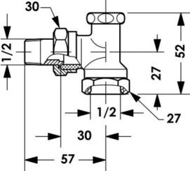 Coude de réglage à vidange type RLV-S 15/21 - DANFOSS