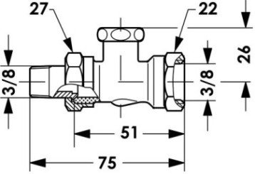 Té de réglage à vidange type rlv-s 12/17 - DANFOSS