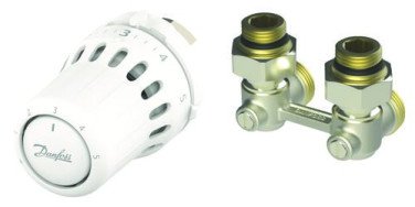 Kit react robinet thermostatique en H équerre 15/21 - DANFOSS