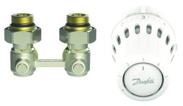 Kit react robinet thermostatique en H équerre 15/21 - DANFOSS