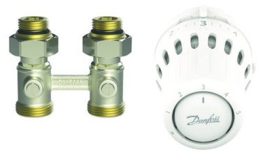 Kit react robinet thermostatique en H droit 15/21 - DANFOSS