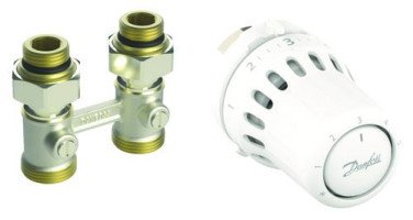 Kit react robinet thermostatique en H droit 15/21 - DANFOSS