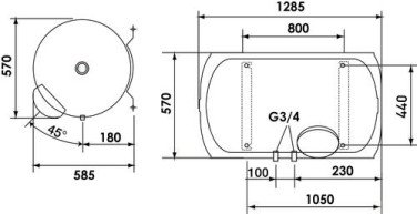 Chauffe eau électrique blindé mural horizontale initio XPERT 200 litres - ARISTON