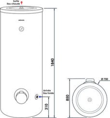 Chauffe eau électrique blindé au sol vertical IMMENSIO 500 litres - ATLANTIC