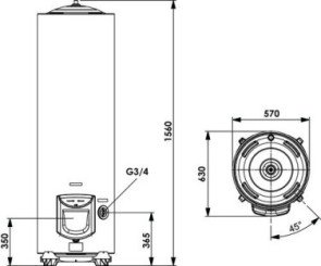 Chauffe eau électrique blindé stable initio 250 litres - ARISTON