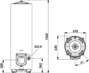 Chauffe eau électrique stéatite stable sageo 250 litres - ARISTON