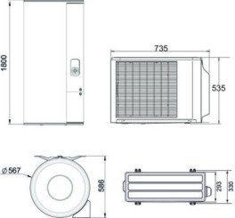 Chauffe eau thermodynamique Calypso Split INVERTER R32 150 litres - ATLANTIC