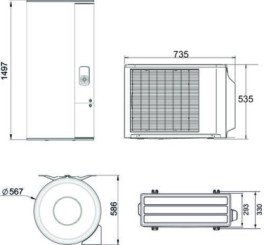 Chauffe eau thermodynamique Calypso Split INVERTER R32 200 litres - ATLANTIC